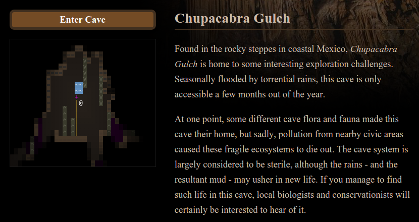 The caverns seem to be based on real world locations, you will also learn a bit about spelunking, with the game taking you to wikipedia from time to time for reference.